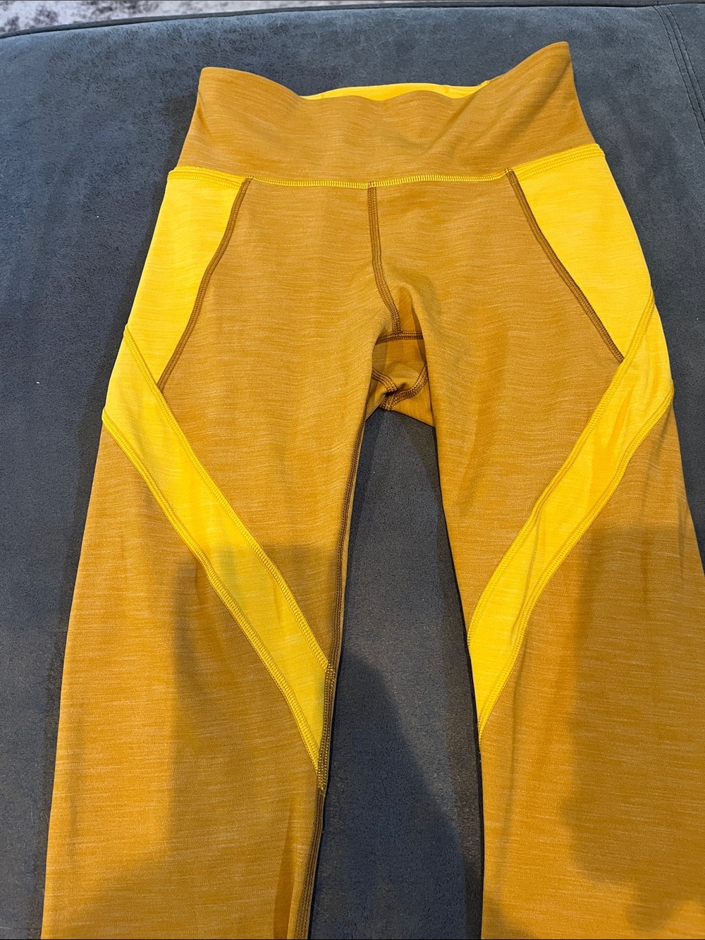 lululemon athletica Mustard and Bright Yellow Color-Block Leggings